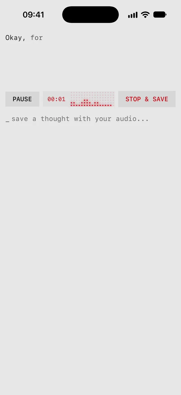 Recording a voice note that becomes a packing checklist, then the voice notes list