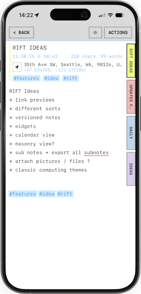 Colors and
Side Tabs